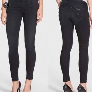 Hudson women black midrise Lydia skinny jeans 25